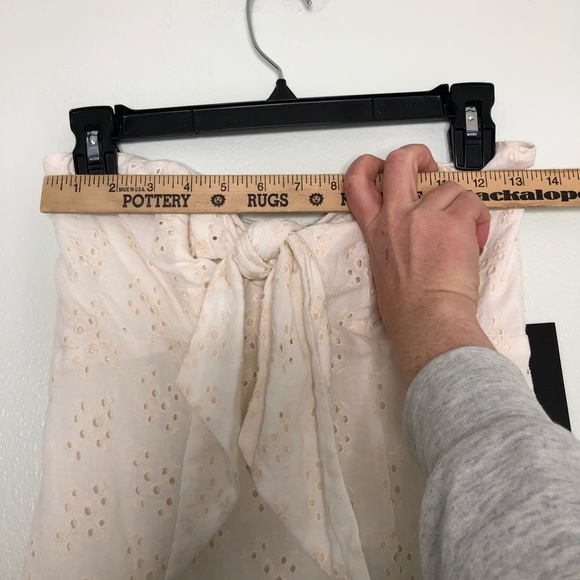 Olivaceous Eyelet Lace Mini Dress Sleeveless Ruffle - Picture 14 of 15